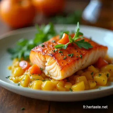 Recettes AntiInflammatoires Pav&eacute; de Saumon Curcuma Quinoa 45 min Fiche recette