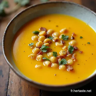 Soupe de Pois Chiches Cr&eacute;meuse au Safran Facile et R&eacute;confortante