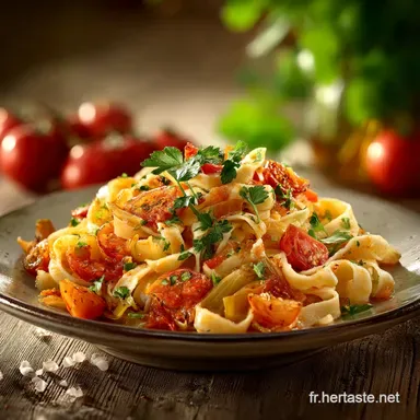 Recette Tagliatelle au Poireau et Tomate Facile et R&eacute;confortante Fiche recette
