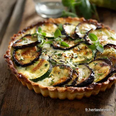 Tarte L&eacute;g&egrave;re aux Courgettes et Aubergines Recette estivale et ch&egrave;vre frais Fiche recette