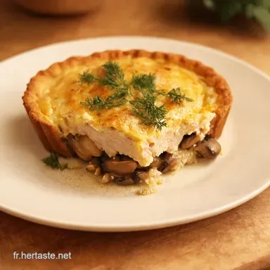 Recette Simple Tarte Poulet Champignons le d&icirc;ner parfait Fiche recette