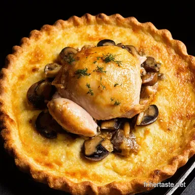 Recette Simple Tarte Poulet Champignons le d&icirc;ner parfait