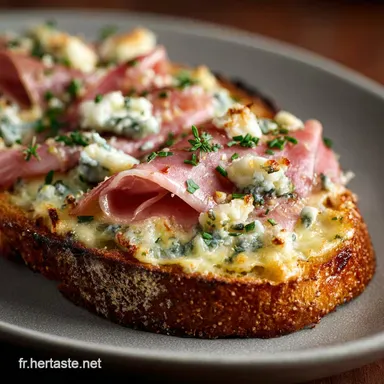 Tartine au jambon sec et roquefort Recette Aveyronnaise rapide Fiche recette