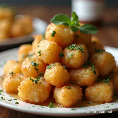 Bol de Tater Tots Maison et Gravy aux Herbes Fines