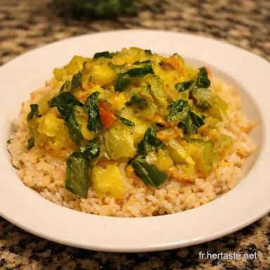 Tian de l&eacute;gumes proven&ccedil;al recette Ma version facile sur lit de riz Fiche recette