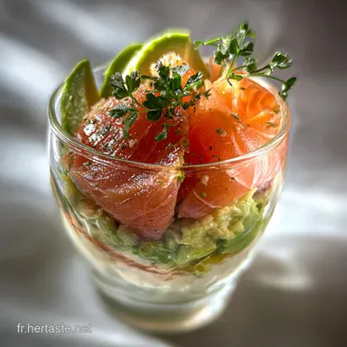 Avocado Smoked Salmon Verrine - Entr&eacute;e Facile Fiche recette