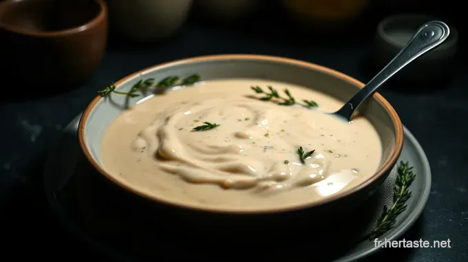 Sauce onctueuse aux fines herbes pour pommes de terre au four