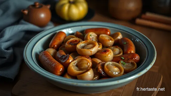 Délicieuse cuisson morteau saucisse : Ma Recette d Oignons Caramélisés Saucisse Morteau Rôtie sur Lit d’Oignons Caramélisés