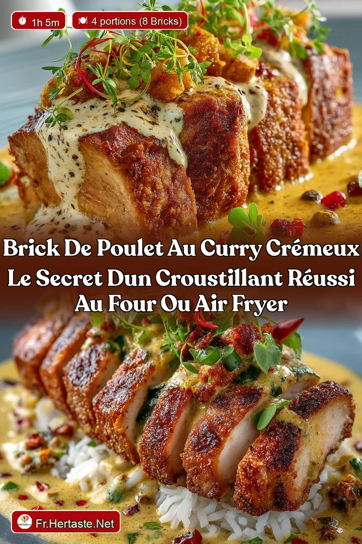 Brick de poulet au curry cr&eacute;meux Le secret dun croustillant r&eacute;ussi au four ou Air Fryer