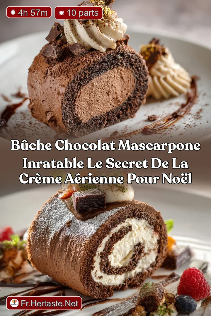 B&ucirc;che Chocolat Mascarpone Inratable Le Secret de la Cr&egrave;me A&eacute;rienne pour No&euml;l