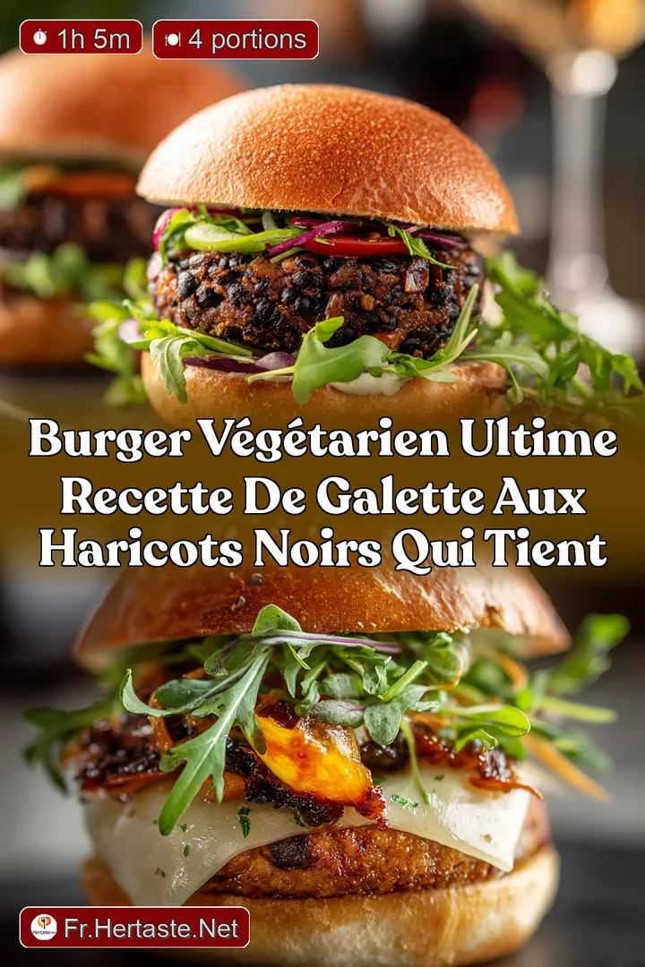 Burger V&eacute;g&eacute;tarien Ultime Recette de galette aux Haricots Noirs qui tient