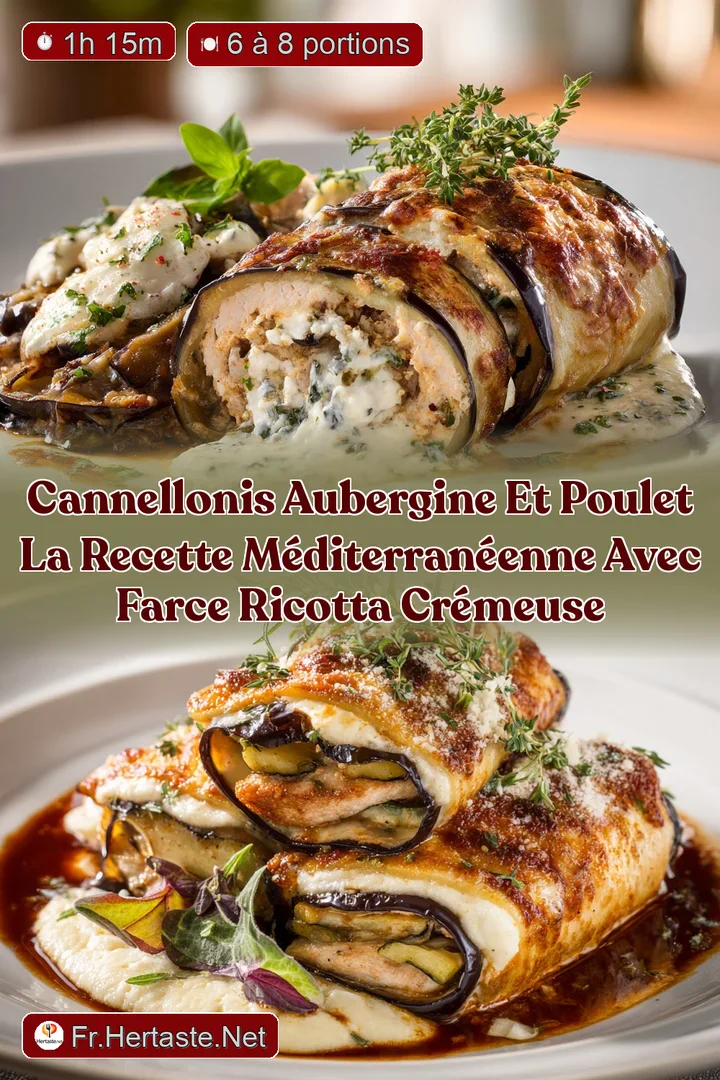 Cannellonis Aubergine et Poulet La recette m&eacute;diterran&eacute;enne avec farce Ricotta cr&eacute;meuse