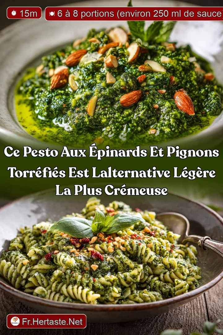 Ce Pesto aux &eacute;pinards et pignons torr&eacute;fi&eacute;s est lalternative l&eacute;g&egrave;re la plus cr&eacute;meuse