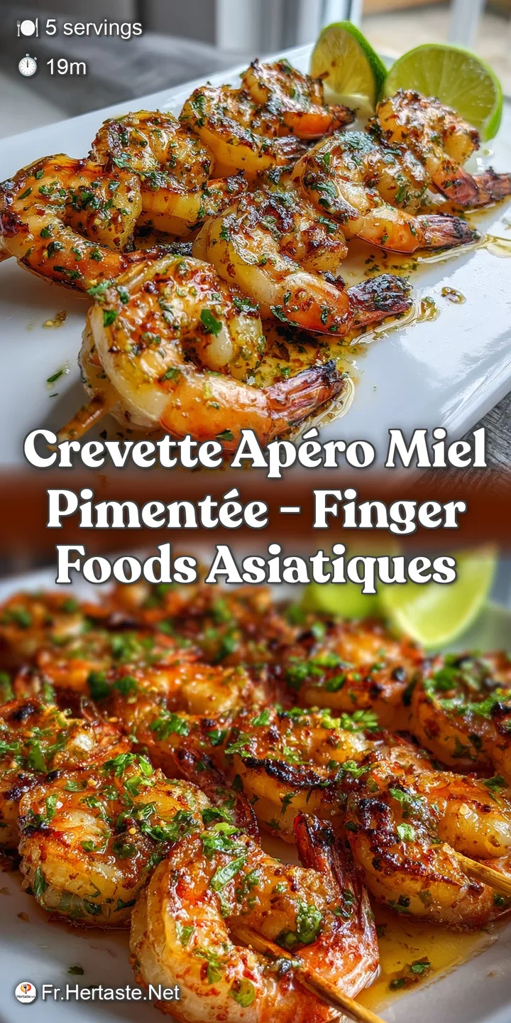 Close-up view of perfectly grilled shrimp, showcasing a glossy, fiery glaze. The tender texture is immediately apparent, s...