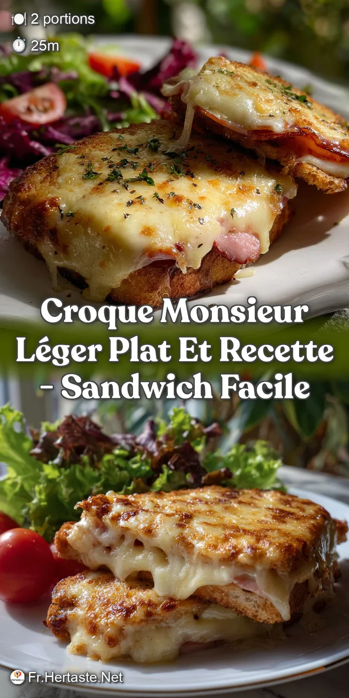 Croque Monsieur L&eacute;ger Plat Et Recette - Sandwich Facile