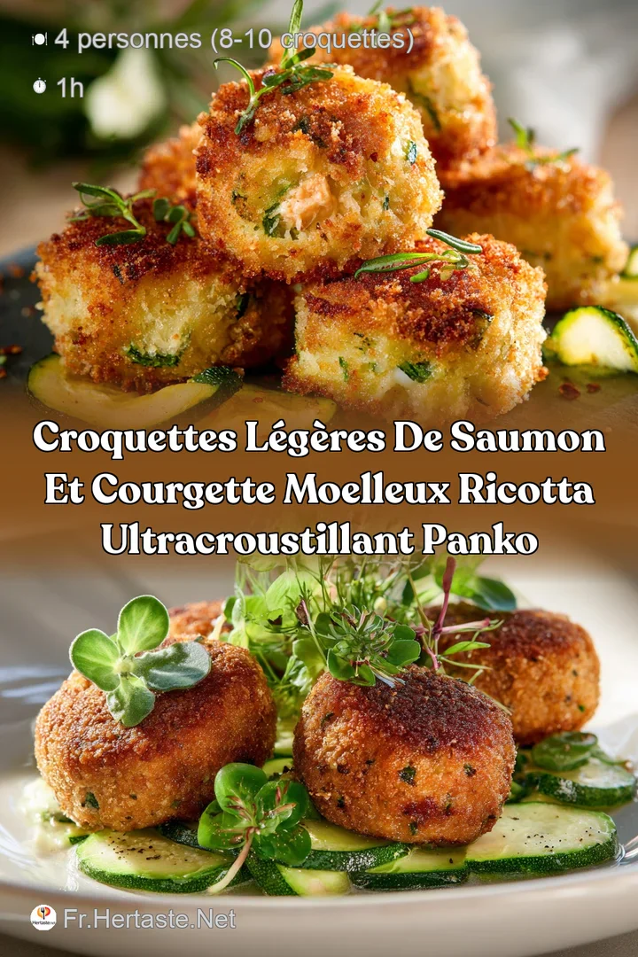 Croquettes L&eacute;g&egrave;res de Saumon et Courgette Moelleux Ricotta UltraCroustillant Panko