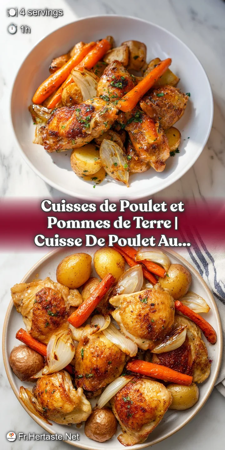 Gros plan sur la peau caram&eacute;lis&eacute;e et brillante du poulet et la texture moelleuse des pommes de terre r&ocirc;ties chaudes.