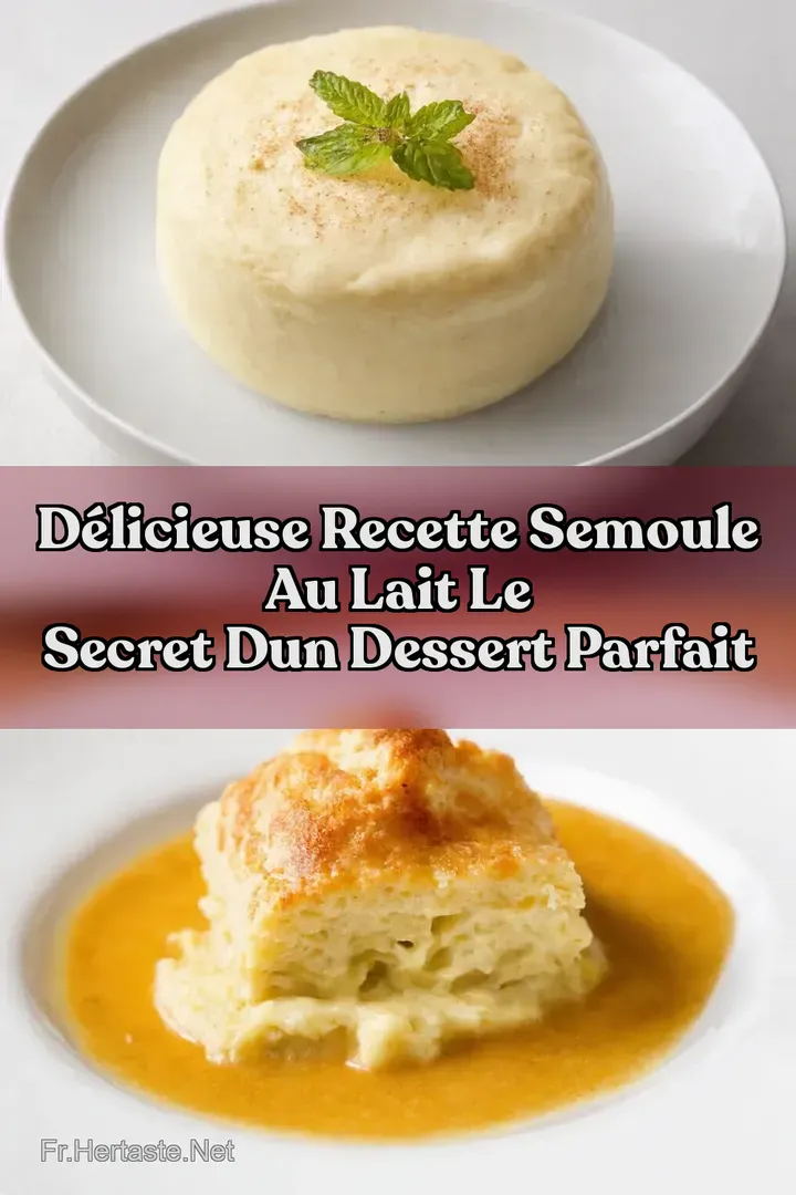 D&eacute;licieuse Recette Semoule au Lait Le Secret dun Dessert Parfait