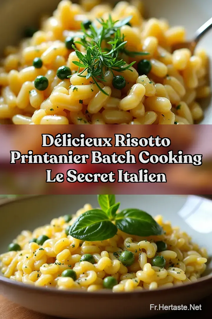 D&eacute;licieux Risotto Printanier Batch Cooking Le Secret Italien