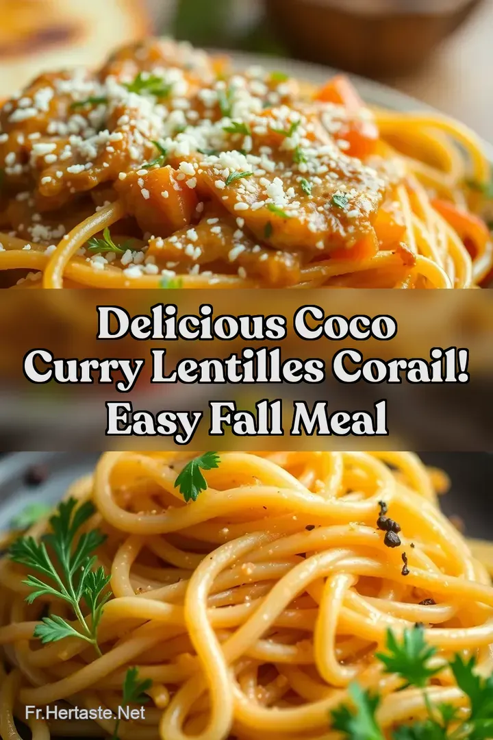Delicious Coco Curry Lentilles Corail! Easy Fall Meal