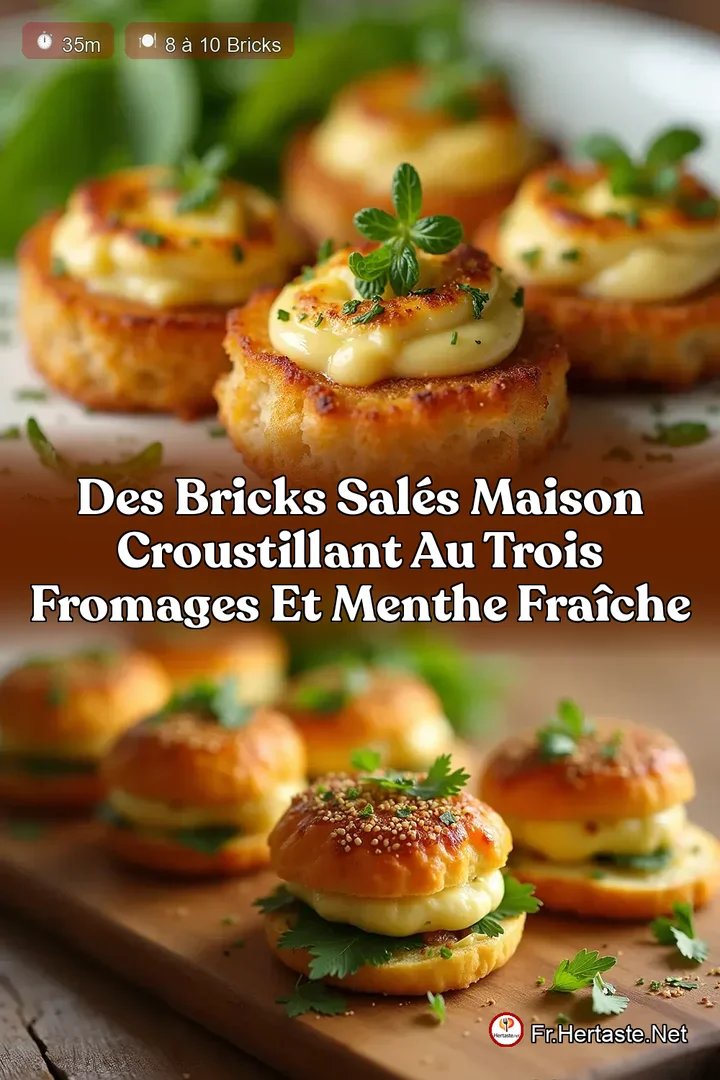 Des Bricks Sal&eacute;s Maison Croustillant au Trois Fromages et Menthe Fra&icirc;che