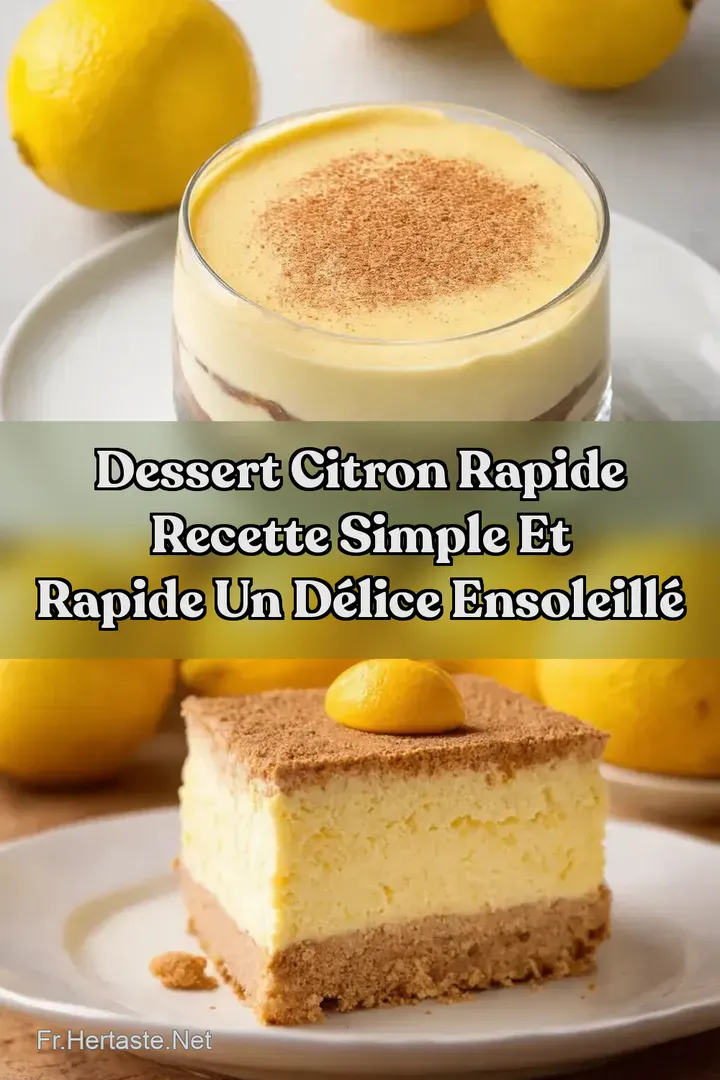 Dessert Citron Rapide Recette Simple et Rapide Un D&eacute;lice Ensoleill&eacute;