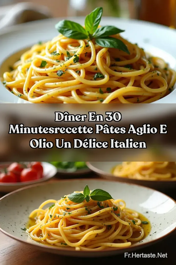 D&icirc;ner en 30 minutesRecette P&acirc;tes Aglio e Olio Un d&eacute;lice italien