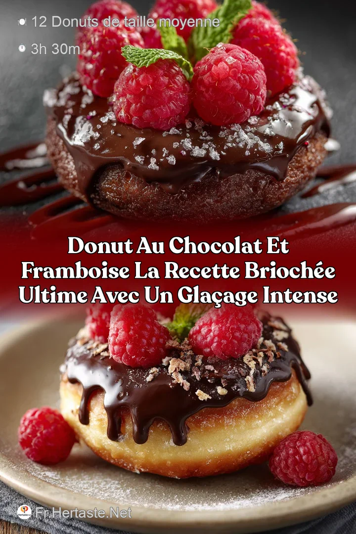 Donut au chocolat et framboise La recette brioch&eacute;e ultime avec un gla&ccedil;age intense