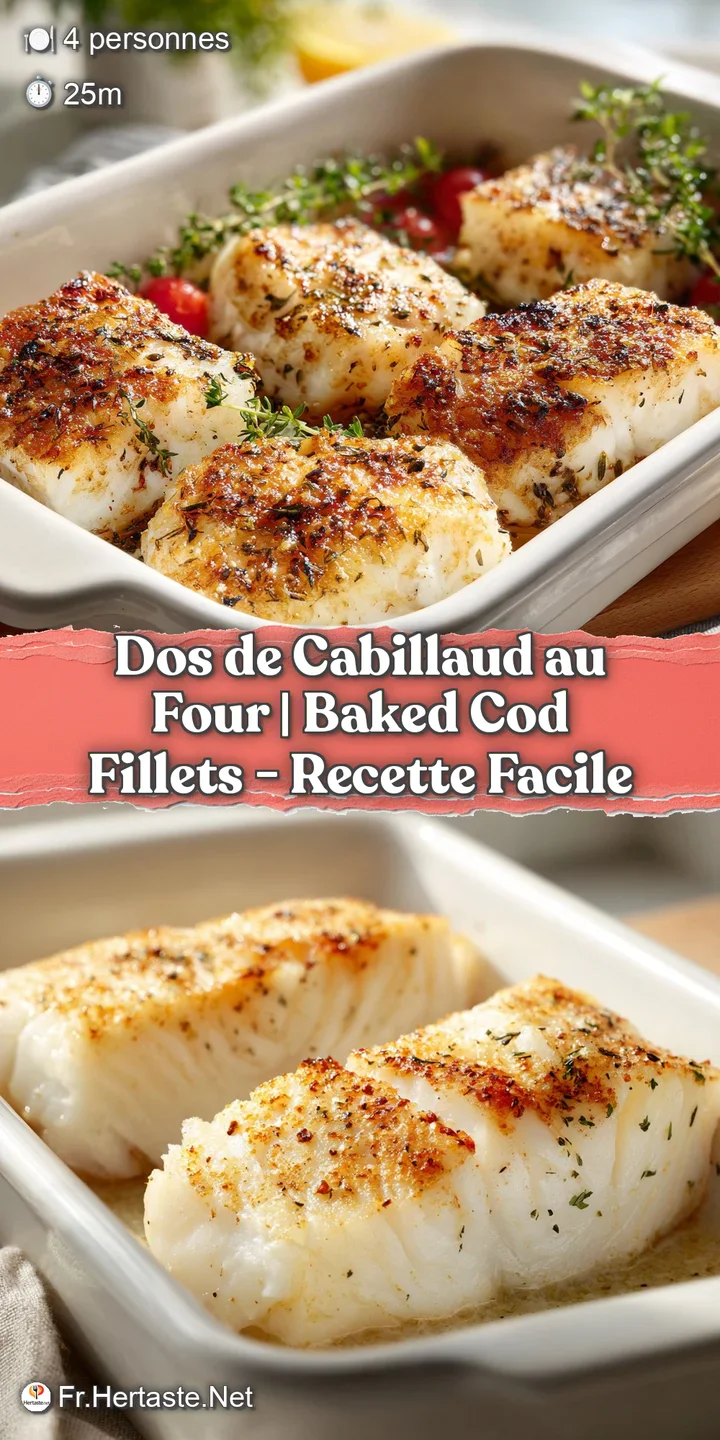 Close-up of tender, baked cod with a delicate, crispy surface, ready to melt in your mouth.