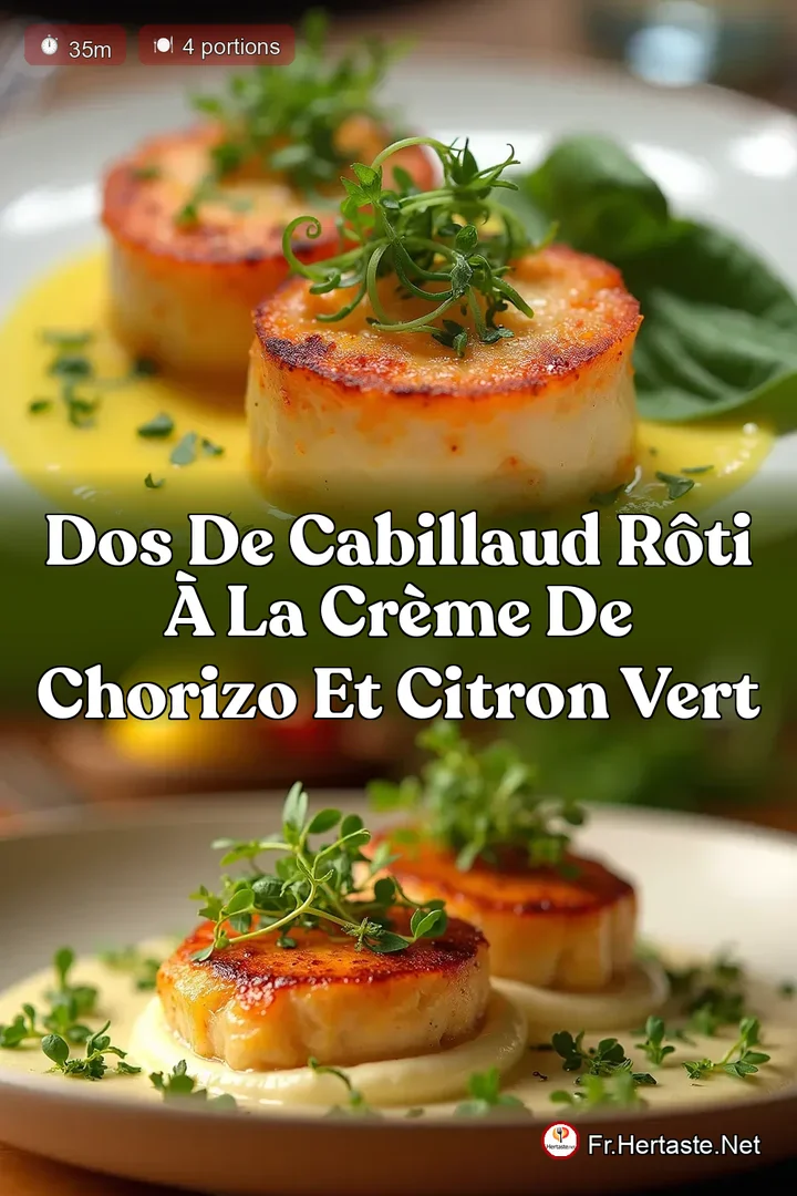 Dos de Cabillaud R&ocirc;ti &agrave; la Cr&egrave;me de Chorizo et Citron Vert