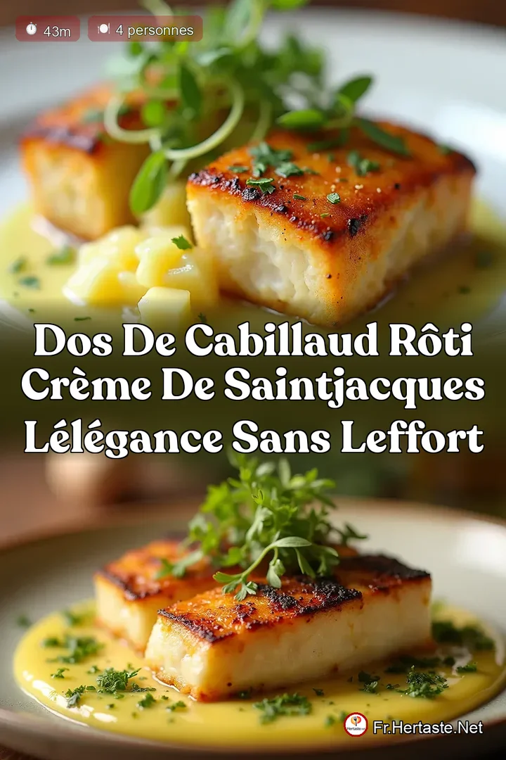 Dos de Cabillaud R&ocirc;ti Cr&egrave;me de SaintJacques L&Eacute;l&eacute;gance sans lEffort