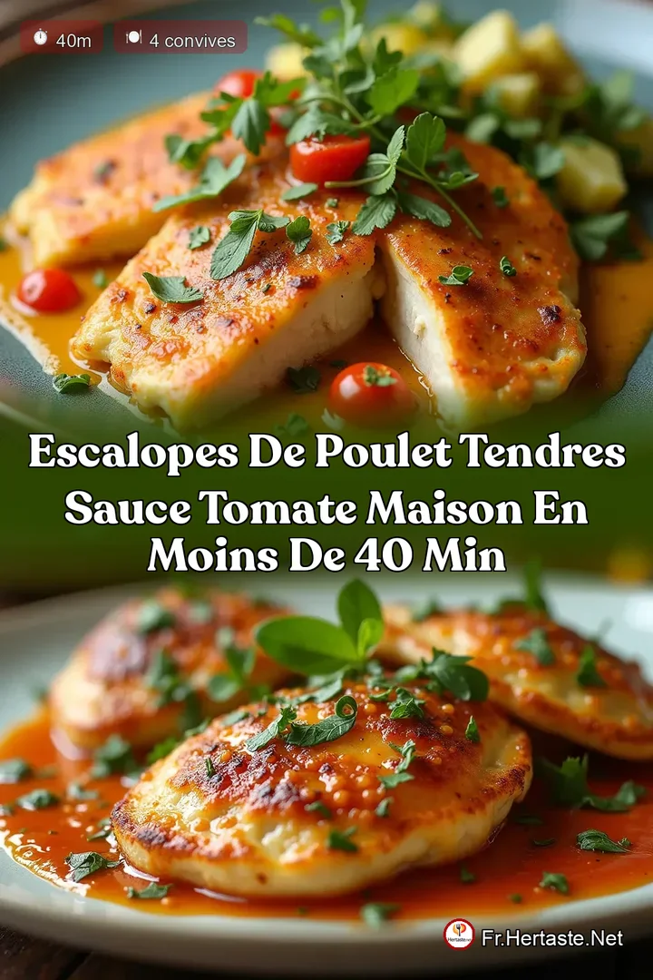 Escalopes de Poulet Tendres Sauce Tomate Maison en Moins de 40 Min
