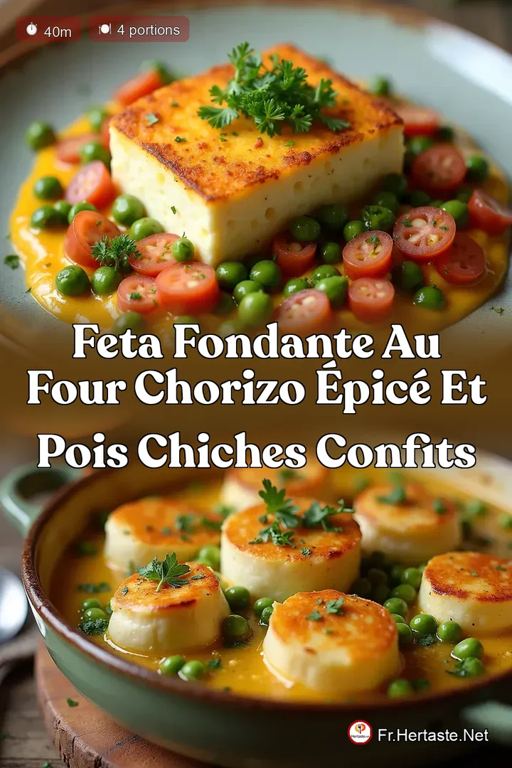 Feta Fondante au Four Chorizo &Eacute;pic&eacute; et Pois Chiches Confits