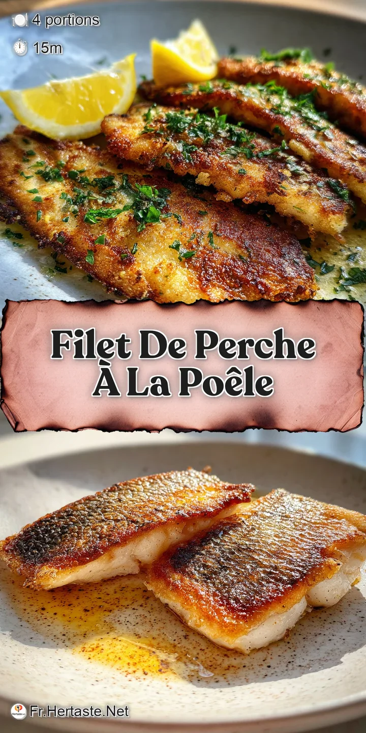 Close-up of flaky, buttery pan-fried fish with crispy edges, glistening with melted butter and flecks of fresh herbs; appe...