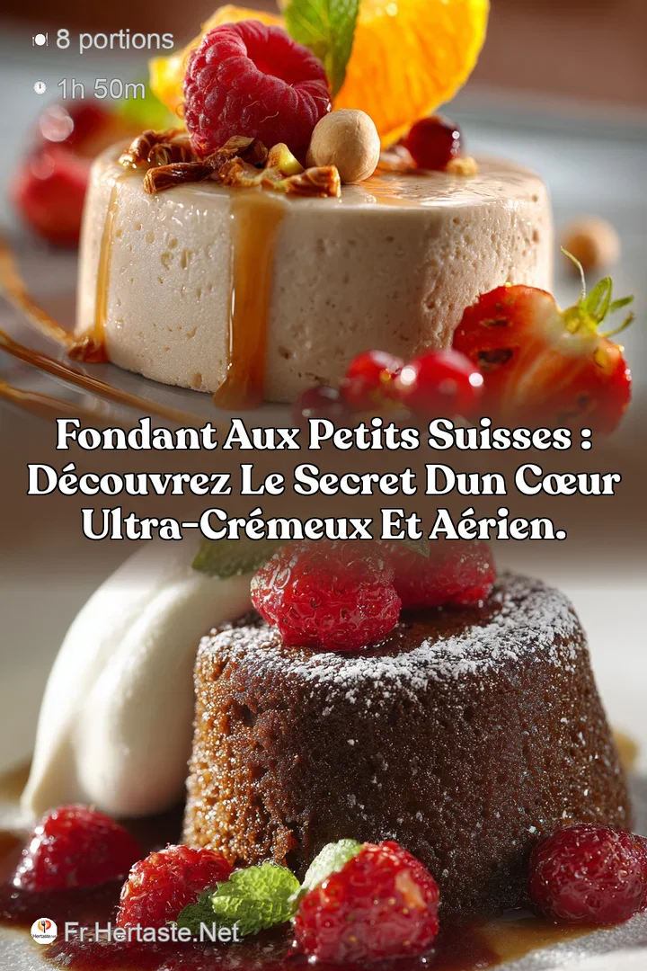 Fondant aux Petits Suisses : D&eacute;couvrez le secret dun c&oelig;ur ultra-cr&eacute;meux et a&eacute;rien.