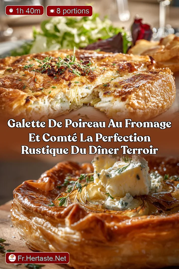 Galette de poireau au fromage et Comt&eacute; La perfection rustique du d&icirc;ner terroir