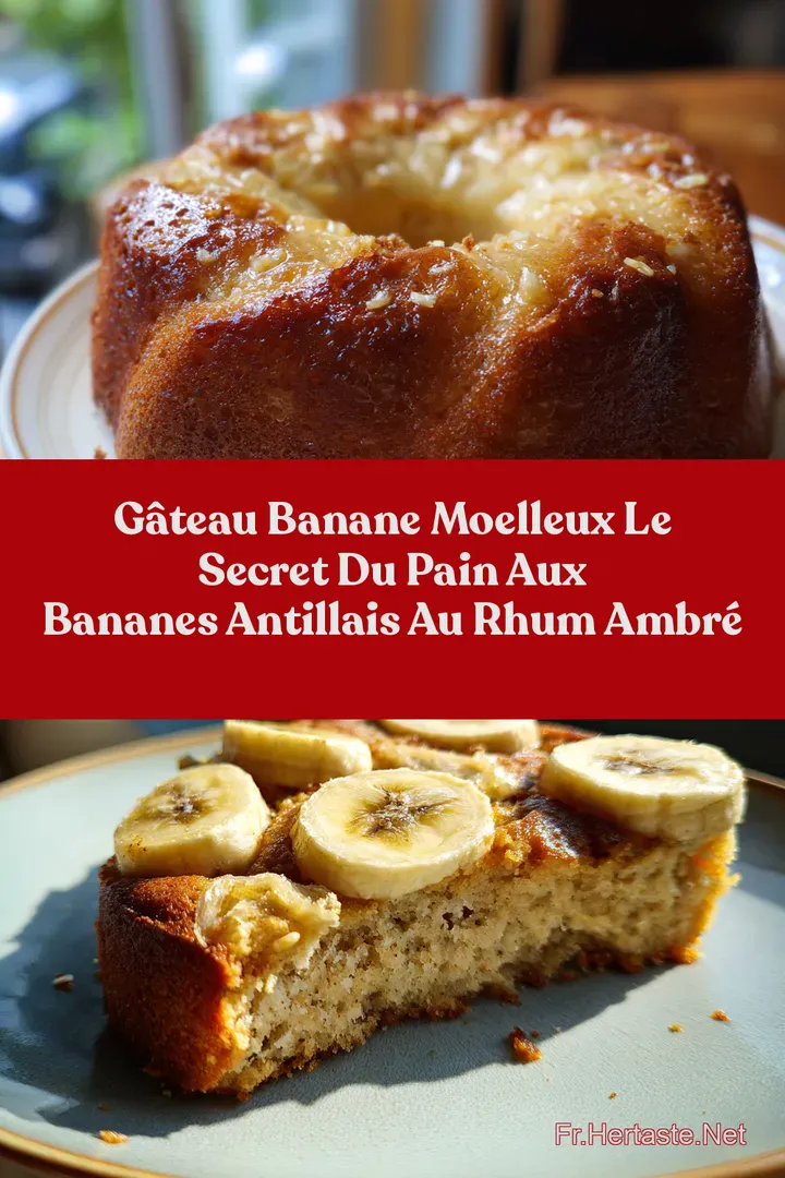 G&acirc;teau Banane Moelleux Le Secret du Pain aux Bananes Antillais au Rhum Ambr&eacute;