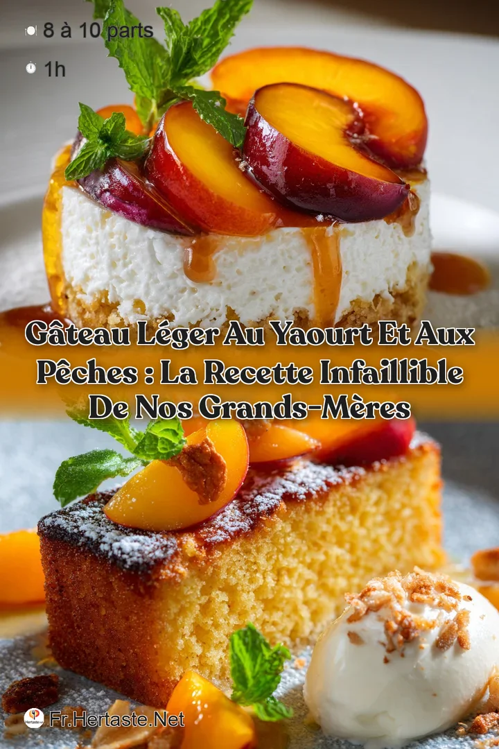 G&acirc;teau l&eacute;ger au Yaourt et aux P&ecirc;ches : La recette infaillible de nos grands-m&egrave;res