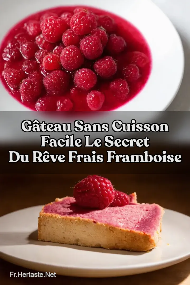 G&acirc;teau sans cuisson facile Le secret du r&ecirc;ve frais framboise