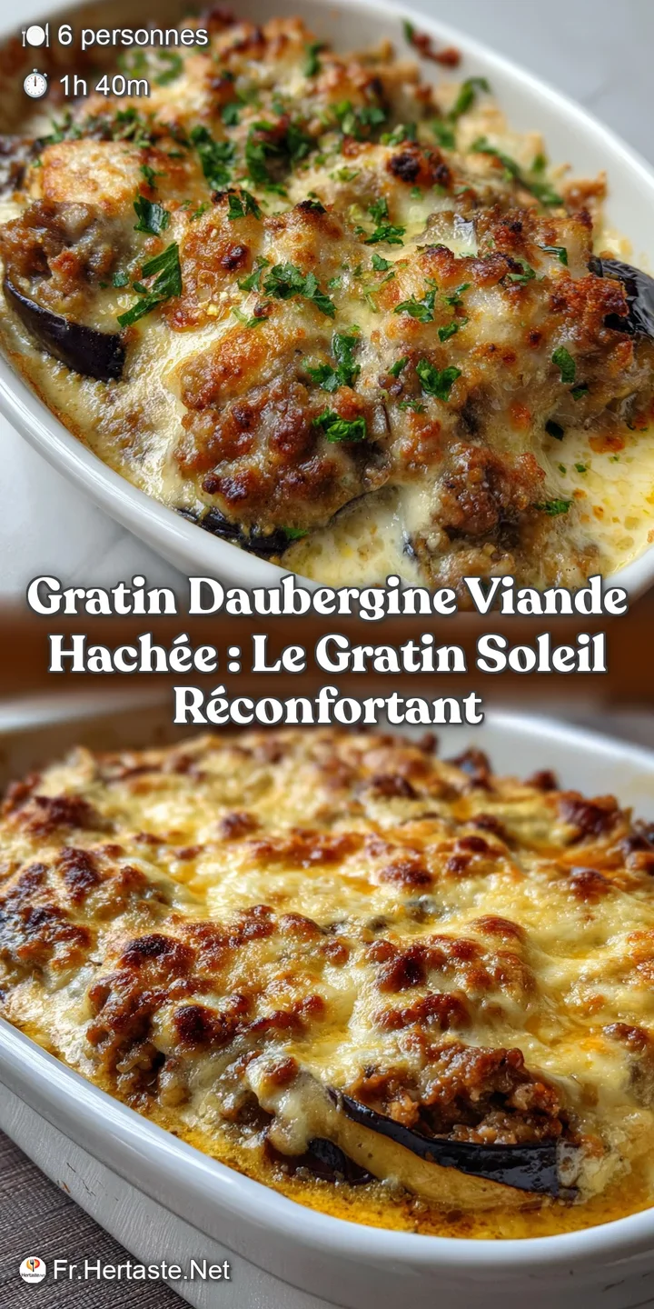 Gratin dAubergine Viande Hach&eacute;e : Le Gratin Soleil R&eacute;confortant