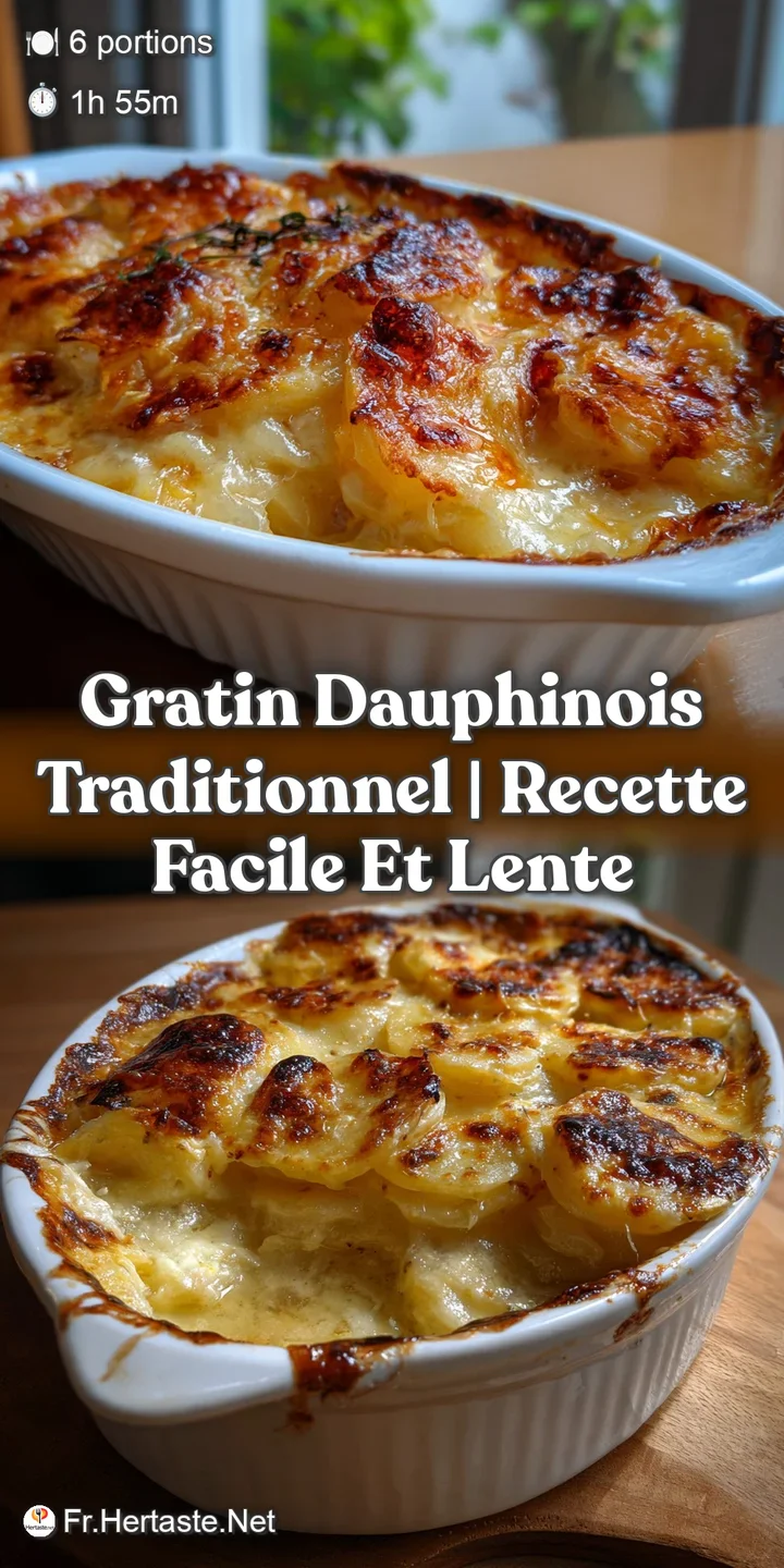 Close-up of bubbling potato gratin, creamy interior contrasting with a rich, golden-brown crust. Hints of herbs visible, a...