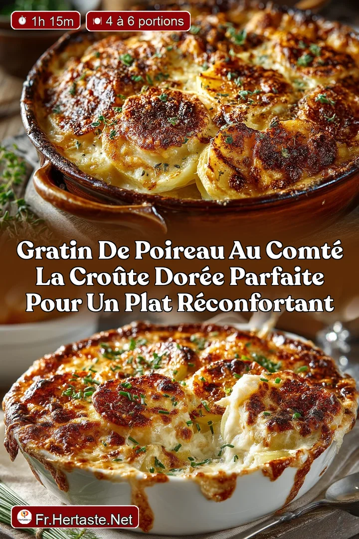 Gratin de poireau au comt&eacute; la cro&ucirc;te dor&eacute;e parfaite pour un plat r&eacute;confortant