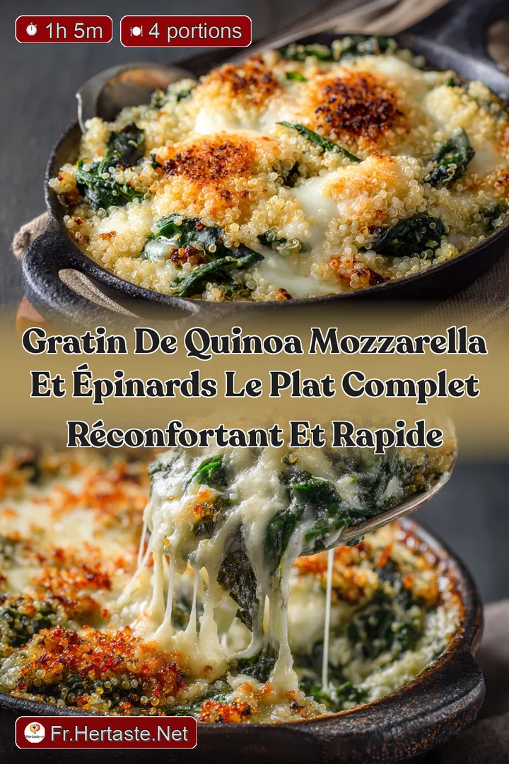 Gratin de quinoa mozzarella et &eacute;pinards Le plat complet r&eacute;confortant et rapide
