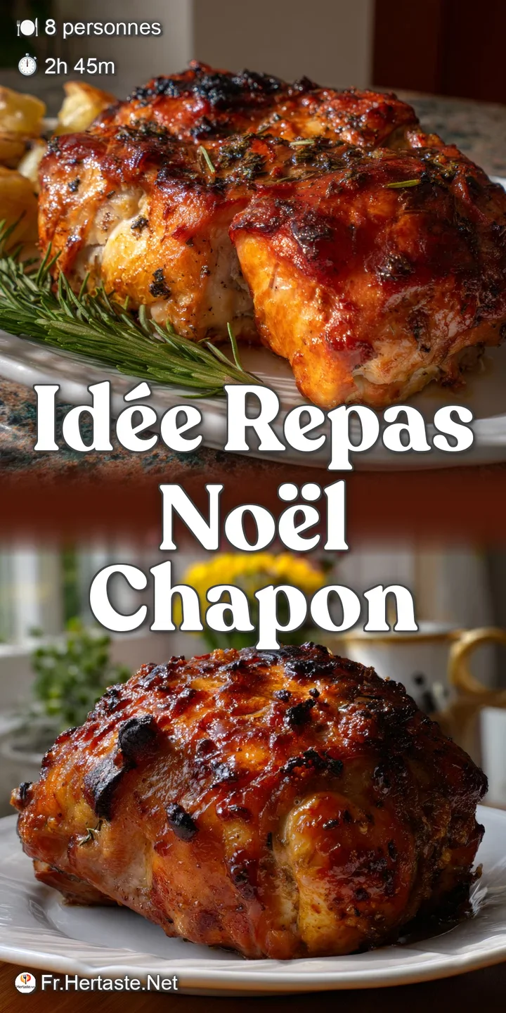 Close-up of succulent roasted capon, crispy skin glistening with rendered fat, inviting aromas, and tender, juicy meat.