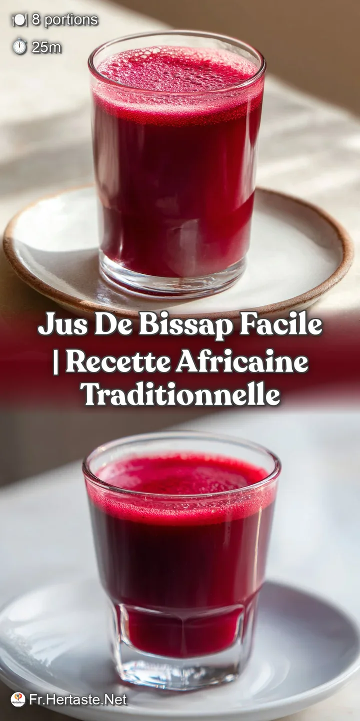 Close-up of vibrant red Bissap drink swirling in a glass, highlighting the rich color and texture of the refreshing beverage.