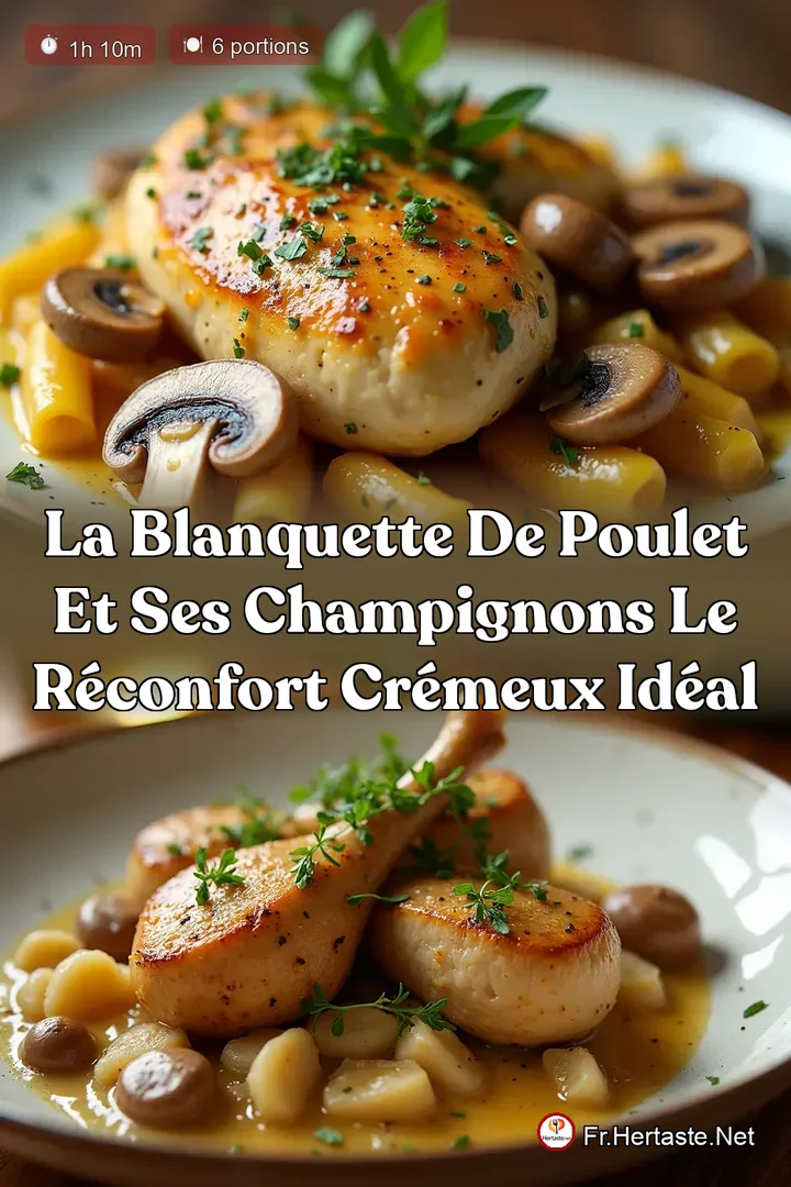 La Blanquette de Poulet et ses Champignons Le R&eacute;confort Cr&eacute;meux Id&eacute;al