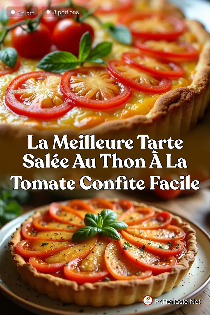 La Meilleure Tarte Sal&eacute;e au Thon &agrave; la Tomate Confite Facile