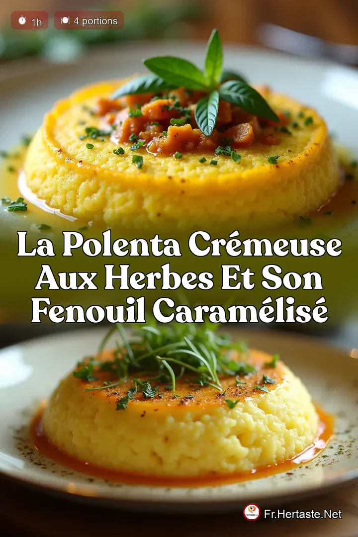 La Polenta cr&eacute;meuse aux Herbes et son Fenouil caram&eacute;lis&eacute;