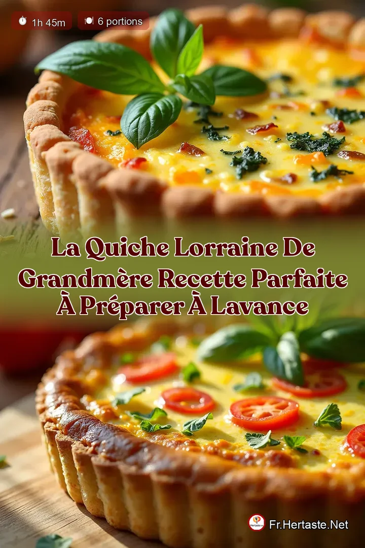 La Quiche Lorraine de GrandM&egrave;re Recette Parfaite &agrave; Pr&eacute;parer &agrave; lAvance
