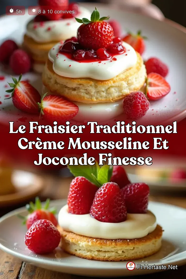 Le Fraisier Traditionnel Cr&egrave;me Mousseline et Joconde Finesse